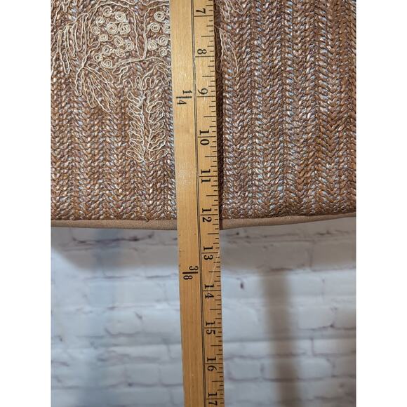 Sun 'N' Sand Woven Poly Straw Beach Tote Bag Faux Leather Handles Embroidered - Picture 13 of 15